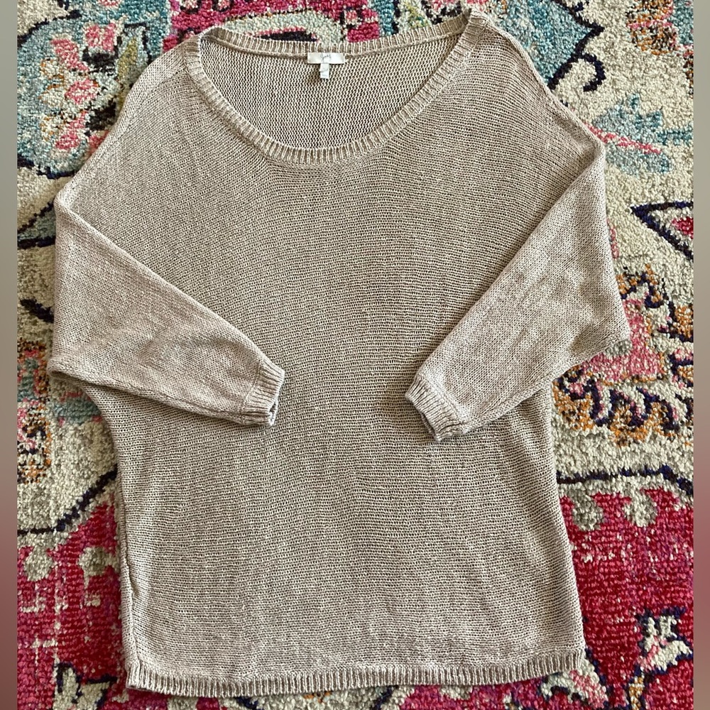 Women’s Joie Mirren knit crotchet sweater size small 100% linen